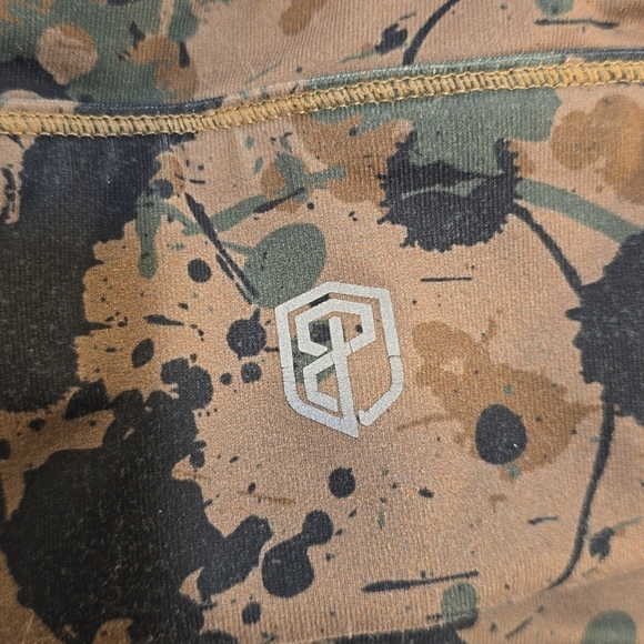 Womens Born Primitive Sports Bra Tan Green Paint Splatter X-Factor Size Small - Picture 6 of 13